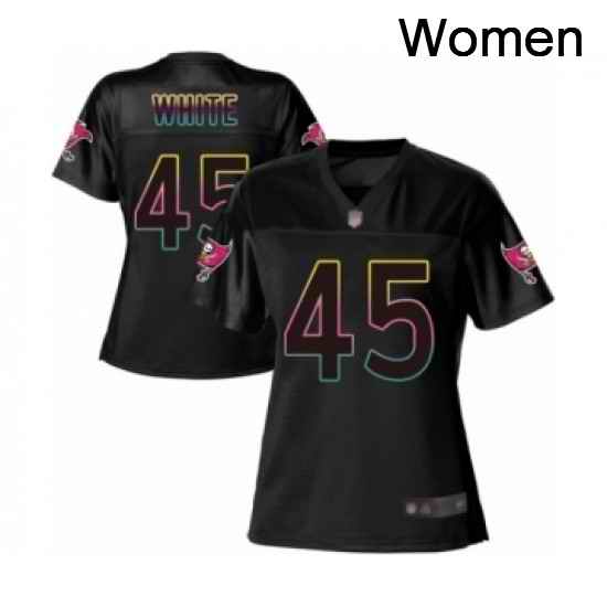 Womens Tampa Bay Buccaneers 45 Devin White Game Black Fashion Football Jersey